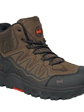 Hoss Eric Hi Aluminum Toe Leather Work Boots Brown Size US 10.5 - 6E XXW 50250